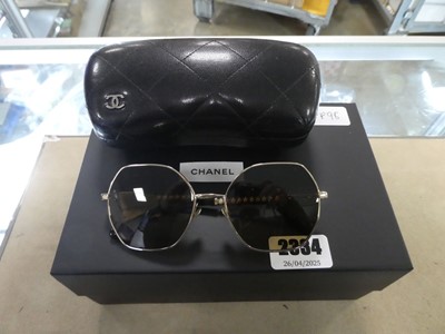 Lot 2334 - Pair of Chanel ladies sunglasses in box with case