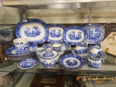Lot 310 - A large assortment of blue and white ceramic...