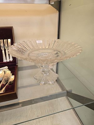 Lot 322 - An ornate cut glass table centrepiece on a...