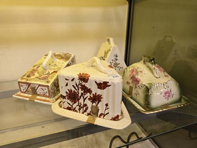 Lot 330 - Four 19th century style lidded cheese dishes...