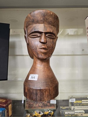 Lot 364 - An eastern style carved wooden bust of a...