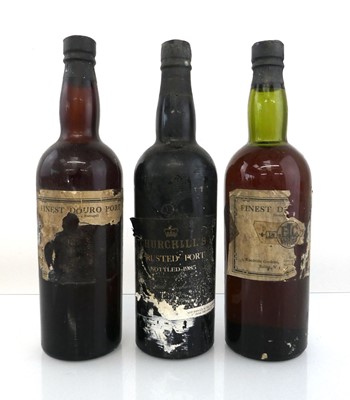 Lot 259 - 3 old bottles of Port, 1x Churchill's Crusted...