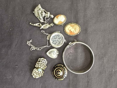 Lot 397 - A bag containing silver and white metal...