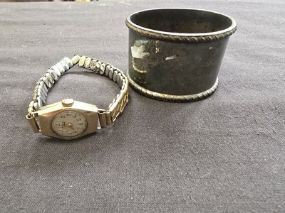 Lot 403 - A silver hallmarked napkin ring together with...