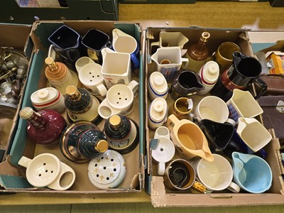 Lot 409 - Two trays containing ceramic pub memorabilia...