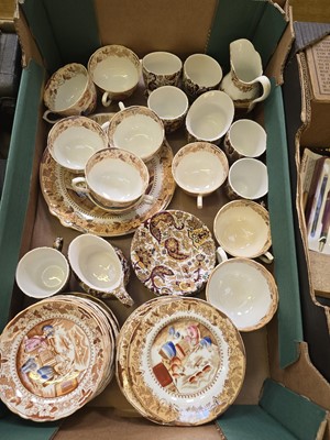 Lot 411 - A tray of decorative cups and saucers by...