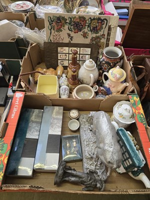 Lot 419 - Two trays containing table markers, novelty...