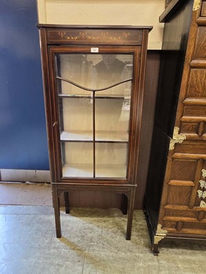 Lot 37 - A Sheraton Revival mahogany glazed display...