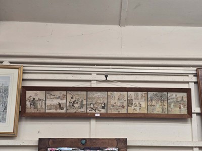 Lot 43 - An early 20th century oak framed set of eight...
