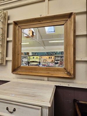 Lot 56 - A stripped pine framed wall mirror