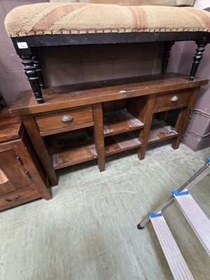 Lot 60 - An eastern hardwood console table having two...
