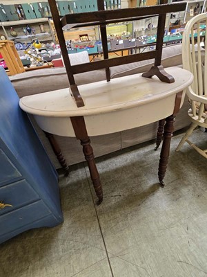 Lot 71 - A painted demi lune 19th century hall table