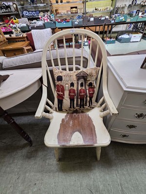 Lot 72 - A cream painted spindle back Windsor chair