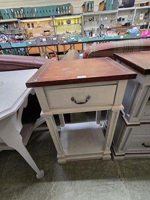 Lot 76 - A part cream painted hall table with single...