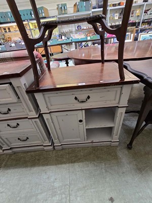 Lot 78 - A part painted hall table with single drawer,...