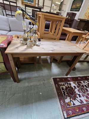 Lot 105 - A stripped pine rectangular hall table