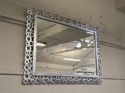 Lot 142 - A modern silver circle design rectangular wall...