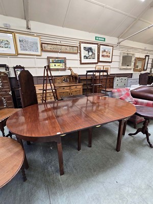 Lot 86 - A 19th century mahogany D-end dining table...