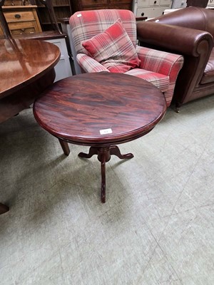 Lot 87 - A reproduction mahogany pedestal circular top...