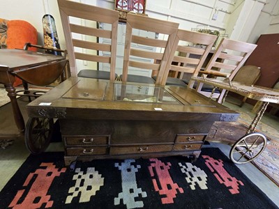 Lot 93 - A eastern hardwood centre table with a glazed...
