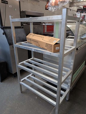 Lot 885 - 91cm aluminium 4 tier pot rack