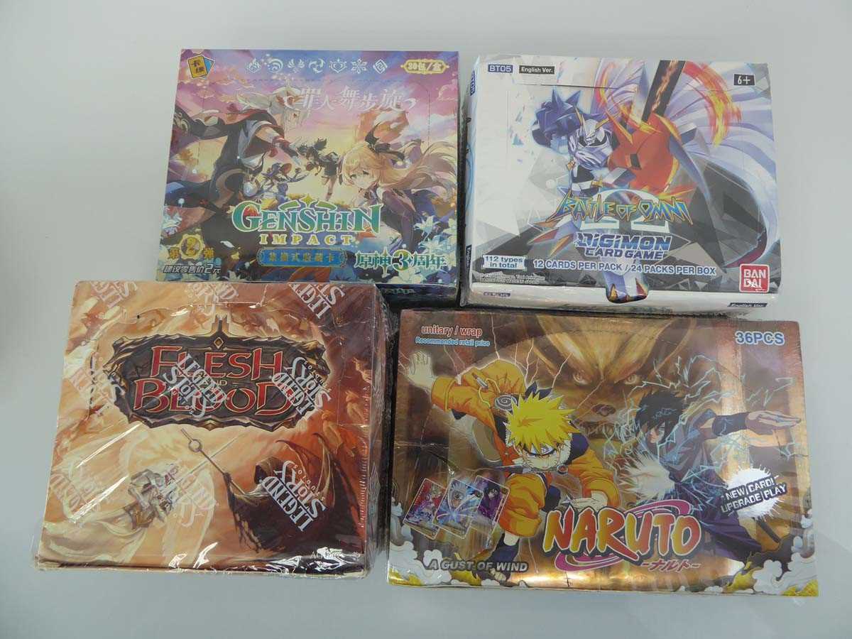 Lot 3 assorted Booster Boxes to include Genshin...