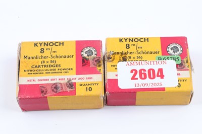 Lot 2604 - (S1) 20 x 8mm Mannlicher-Schonauer Kynoch...