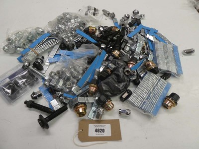 Lot 4664 - Large quantity of wheel nuts, locking wheel...