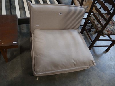 Lot 1265 - Beige upholstered folding chair/ mattress