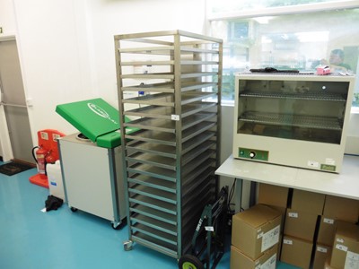 Lot 29 - Hygienox stainless steel multi shelf rack on...