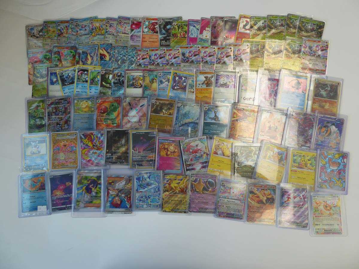 Lot Qty of top loaded/sleeved Pokémon cards from...
