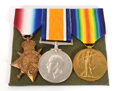 Lot 102 - A trio of First World War medals awarded to...