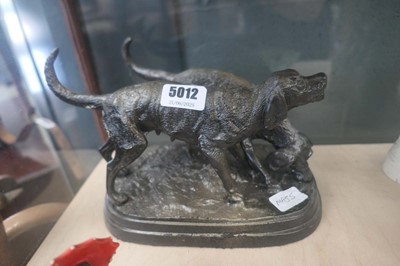 Lot 5012 - Metal figure, 2 bloodhounds