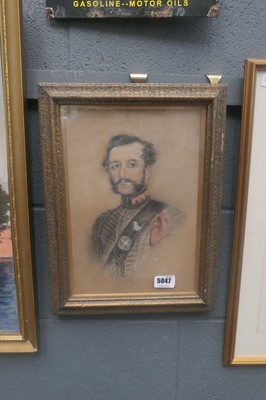 Lot 5047 - Pastel drawing of a military officer