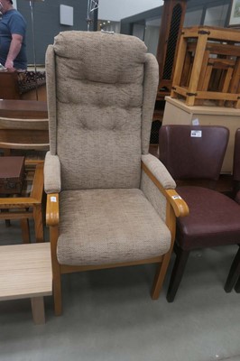 Lot 5115 - Modern herringbone pattern wing back armchair