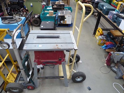 Lot 4384 - 240V red table saw on stand