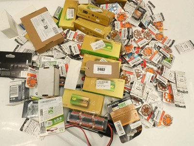 Lot 2402 - Quantity of AA, AAA, D and button battery packs