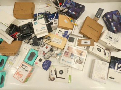 Lot 2413 - Mixed electricals to include Logitech PC mice,...