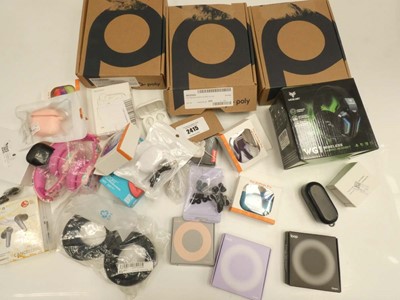 Lot 2415 - Assorted wired & wireless headphones,...