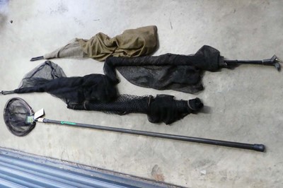 Lot Gardner telescopic landing net with 4 large...