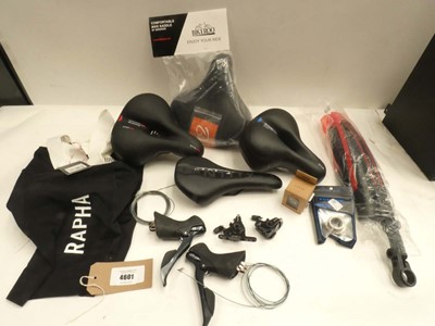 Lot 4601 - Bag of bicycle parts including Bikeroo and...