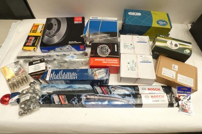 Lot 4605 - Box of boxed and bagged car parts including...