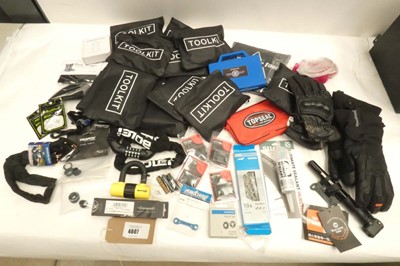 Lot 4607 - Bag of bicycle accessories including West...
