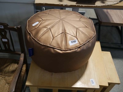 Lot 1240 - Bronze coloured leatherette covered footstool
