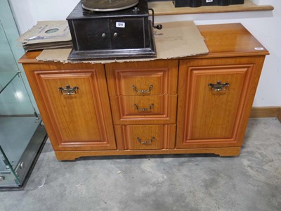 Lot 1212 - Wooden teak effect sideboard