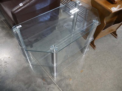 Lot 1251 - Glass 3 tier TV stand