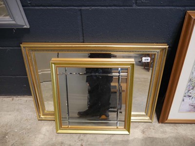 Lot 1278 - Modern gilt framed and bevelled wall mirror...