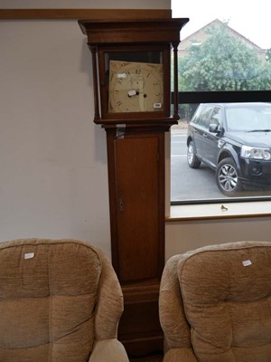 Lot 1203 - Dark oak cased grandfather clock