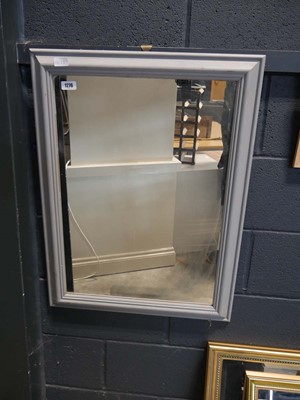 Lot 1276 - Rectangular grey framed wall mirror