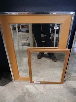 Lot 1285 - 2 modern framed rectangular wall mirrors